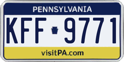 PA license plate KFF9771