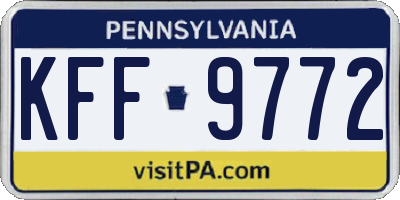 PA license plate KFF9772