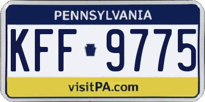 PA license plate KFF9775
