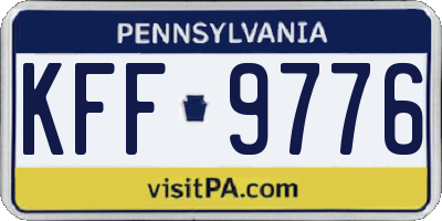 PA license plate KFF9776