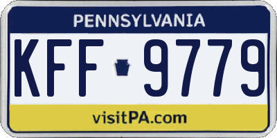 PA license plate KFF9779