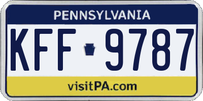 PA license plate KFF9787