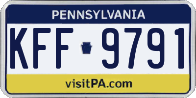 PA license plate KFF9791