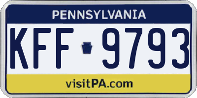 PA license plate KFF9793