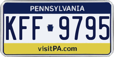 PA license plate KFF9795