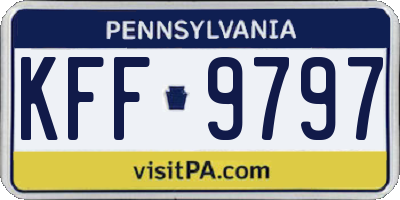 PA license plate KFF9797