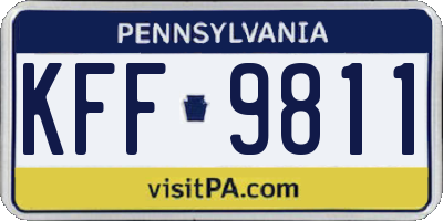 PA license plate KFF9811