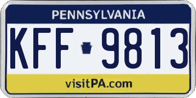 PA license plate KFF9813