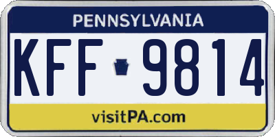 PA license plate KFF9814
