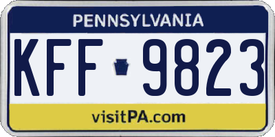 PA license plate KFF9823
