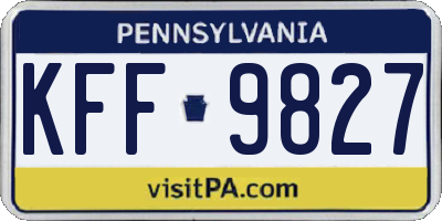 PA license plate KFF9827