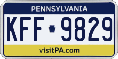 PA license plate KFF9829