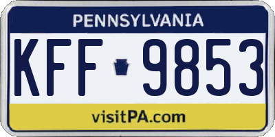 PA license plate KFF9853