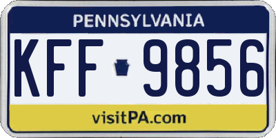 PA license plate KFF9856