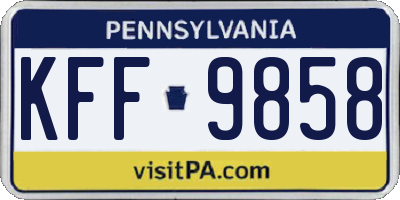 PA license plate KFF9858