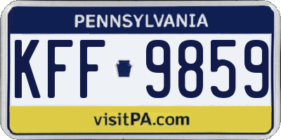 PA license plate KFF9859