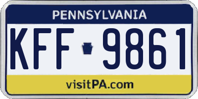 PA license plate KFF9861
