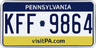 PA license plate KFF9864