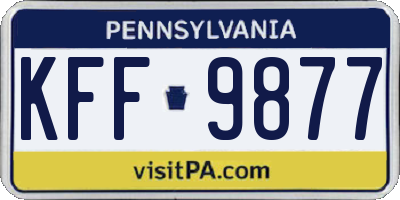 PA license plate KFF9877