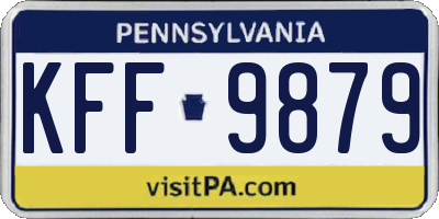 PA license plate KFF9879