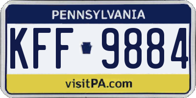 PA license plate KFF9884