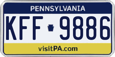 PA license plate KFF9886