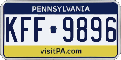 PA license plate KFF9896