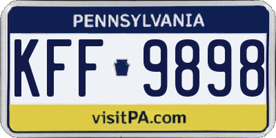 PA license plate KFF9898