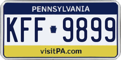 PA license plate KFF9899