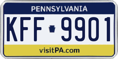 PA license plate KFF9901