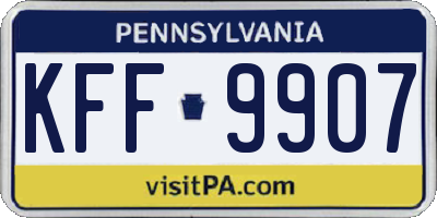 PA license plate KFF9907