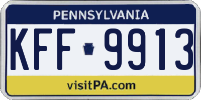 PA license plate KFF9913