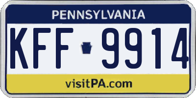 PA license plate KFF9914