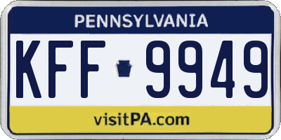 PA license plate KFF9949