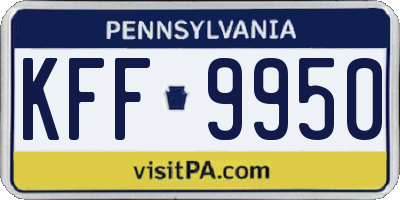 PA license plate KFF9950