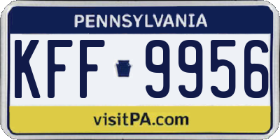 PA license plate KFF9956