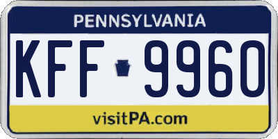 PA license plate KFF9960