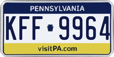 PA license plate KFF9964