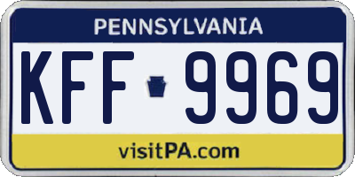 PA license plate KFF9969