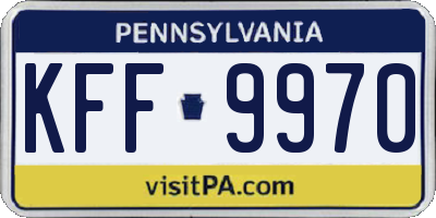 PA license plate KFF9970