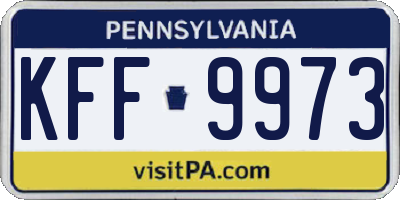 PA license plate KFF9973