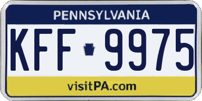 PA license plate KFF9975