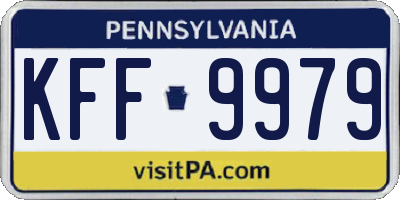 PA license plate KFF9979
