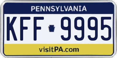 PA license plate KFF9995