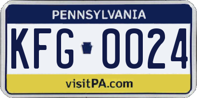 PA license plate KFG0024