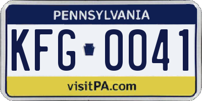 PA license plate KFG0041
