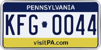 PA license plate KFG0044