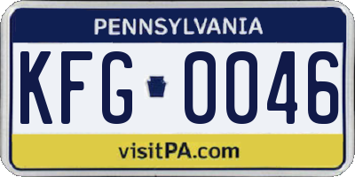 PA license plate KFG0046