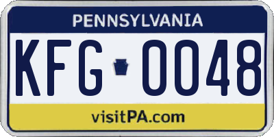 PA license plate KFG0048
