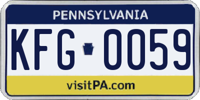 PA license plate KFG0059
